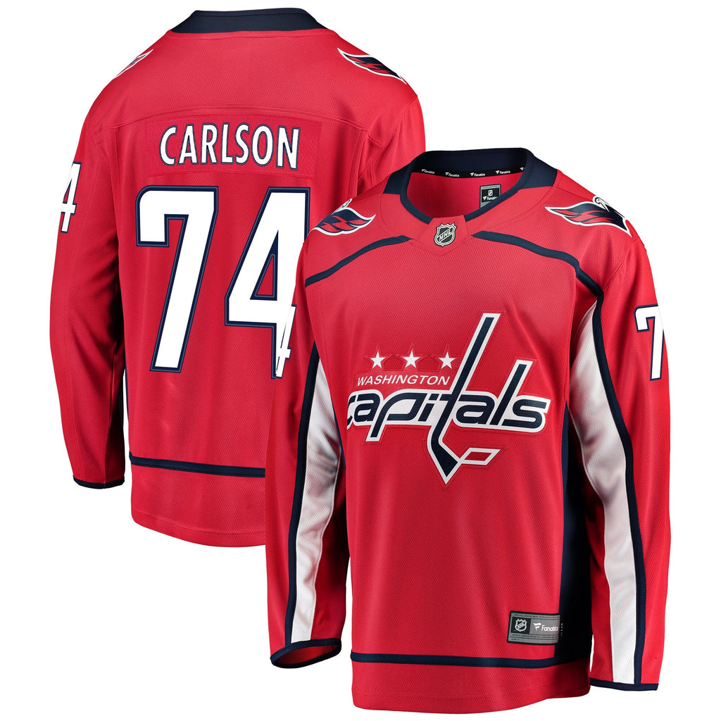 Washington Capitals John Carlson Red Home Breakaway Player Jersey product image 2, provided for visual reference and product