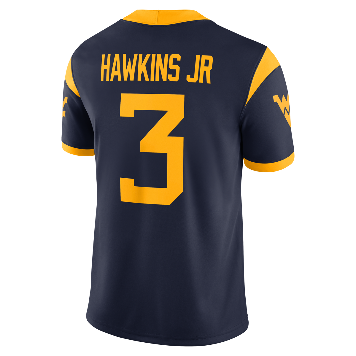 Michael Hawkins Jr. West Virginia Mountaineers Game Football Jersey - Navy product image 4, provided for visual reference