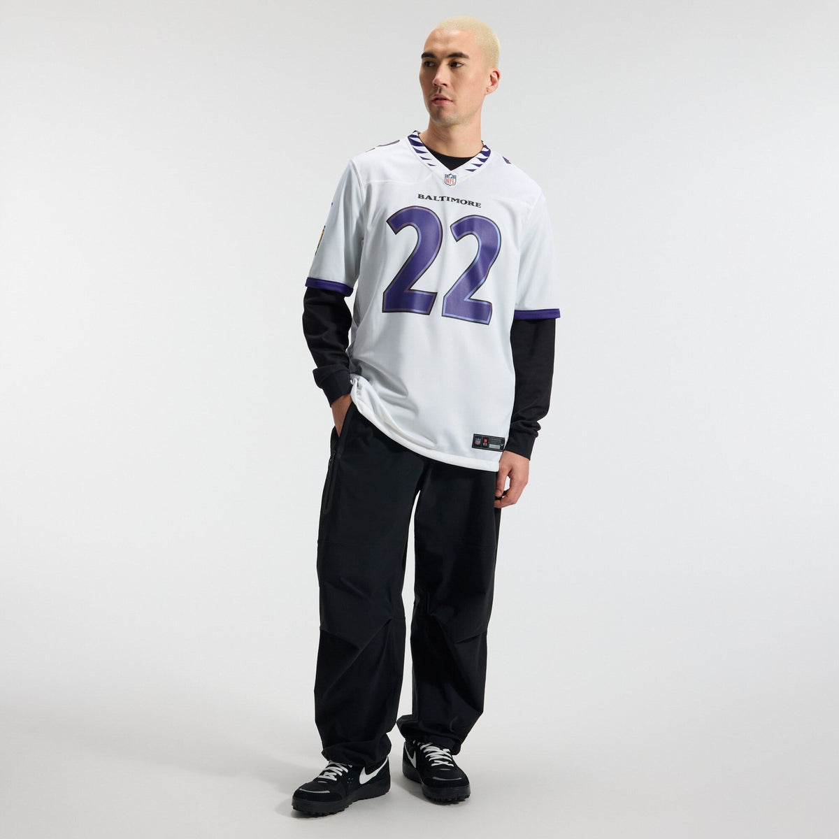 Baltimore Ravens Derrick Henry White Game Jersey product image 5, provided for visual reference and product detail review