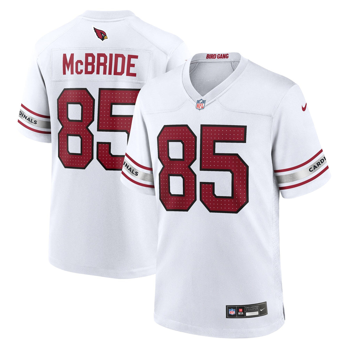 Arizona Cardinals Trey McBride White Game Jersey product image 2, provided for visual reference and product detail review