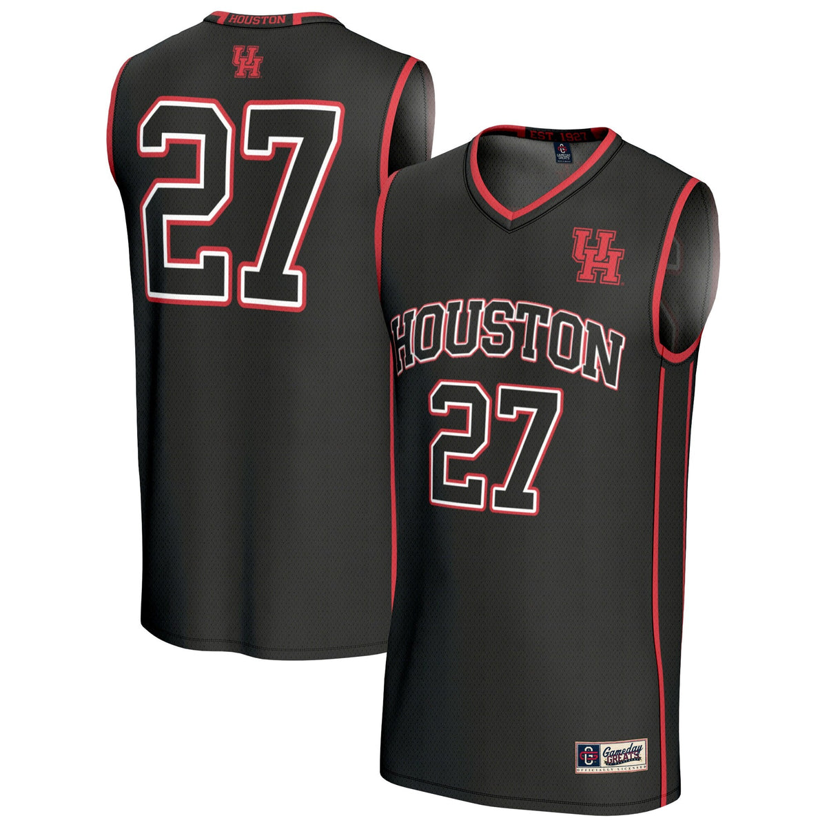 Houston Cougars Lightweight Collegiate Basketball Fashion Jersey - Black product image 1, provided for visual reference and