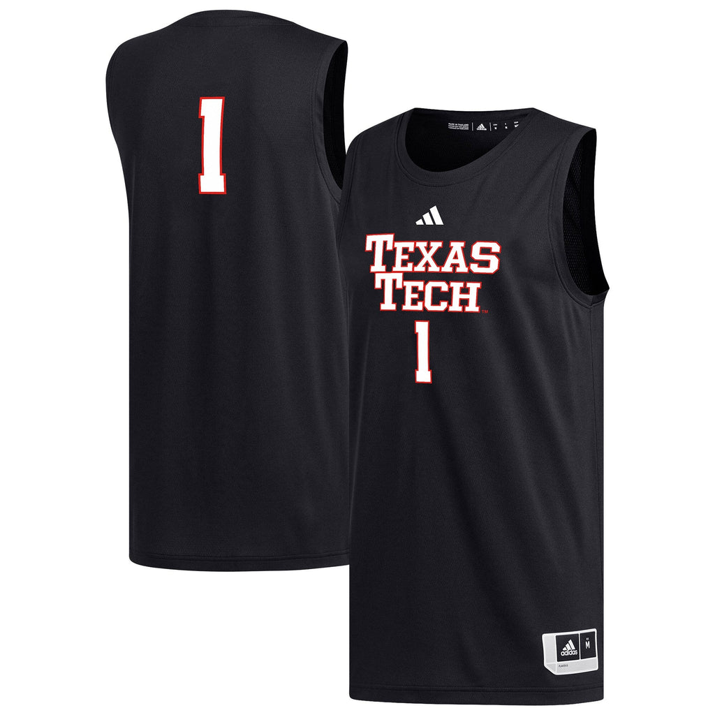 #1 Texas Tech Red Raiders Replica Basketball Jersey - Black product image 1, provided for visual reference and product