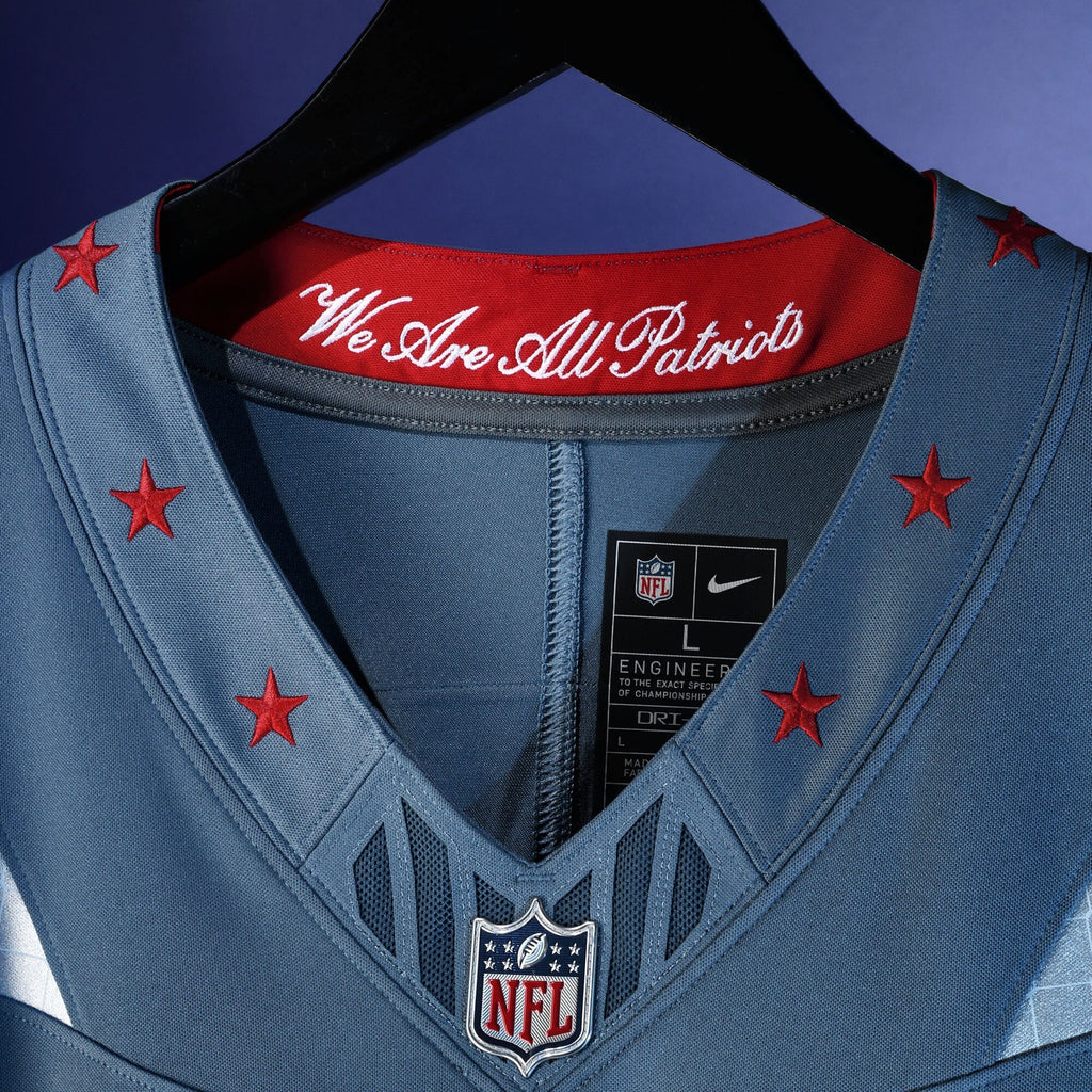 New England Patriots Hunter Henry Storm Blue 2025 Rivalries Collection Stitched Limited Jersey product image 5, provided for