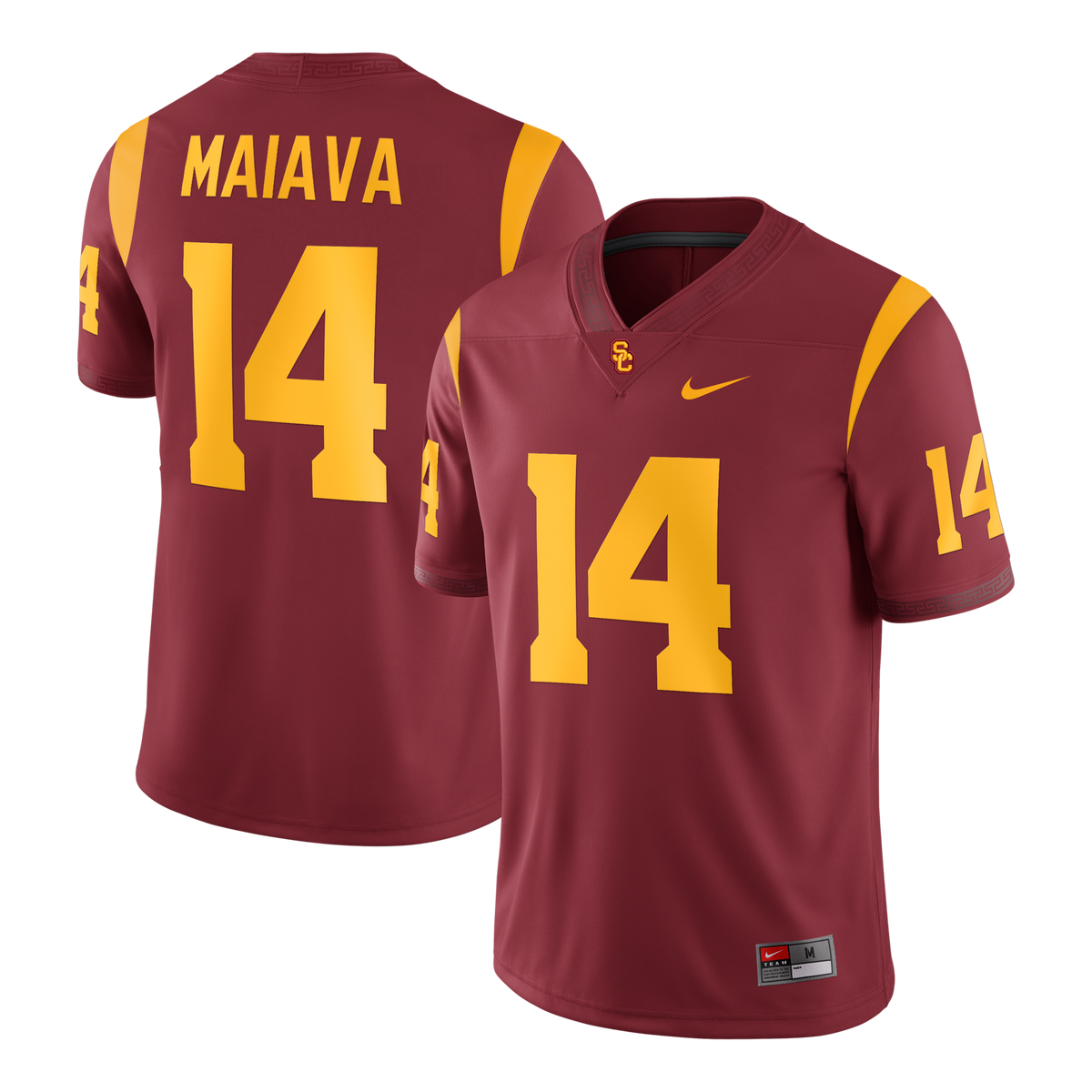 Jayden Maiava USC Trojans Game Football Jersey - Cardinal product image 1, provided for visual reference and product detail