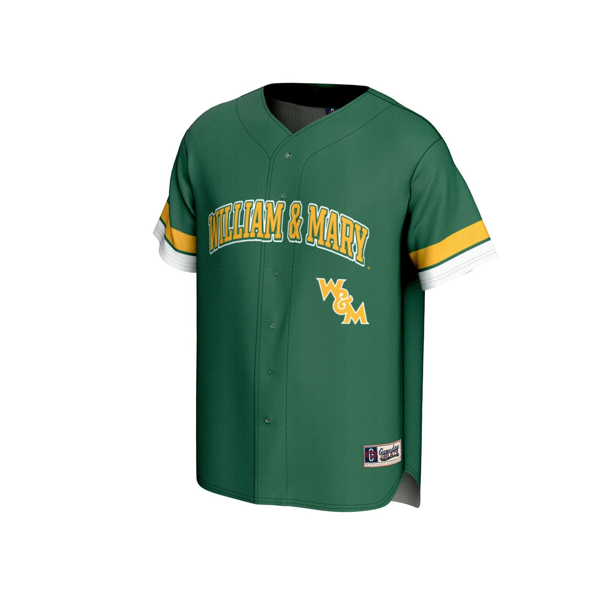 William & Mary Tribe Baseball Jersey - Green product image 3, provided for visual reference and product detail review
