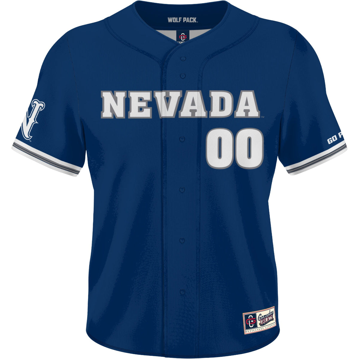 Nevada Wolf Pack Lightweight Collegiate Baseball NIL Pick-A-Player Fashion Jersey - Navy product image 3, provided for