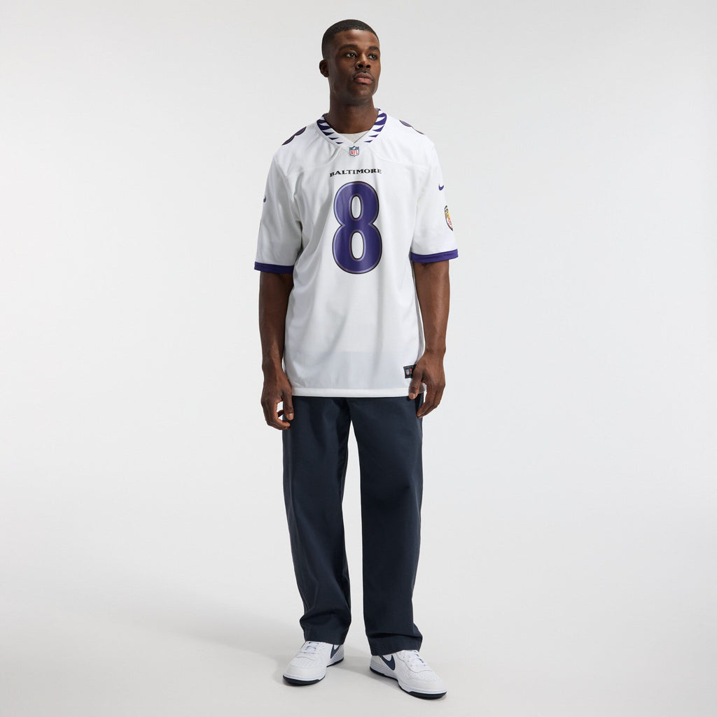 Baltimore Ravens Lamar Jackson White Game Jersey product image 5, provided for visual reference and product detail review