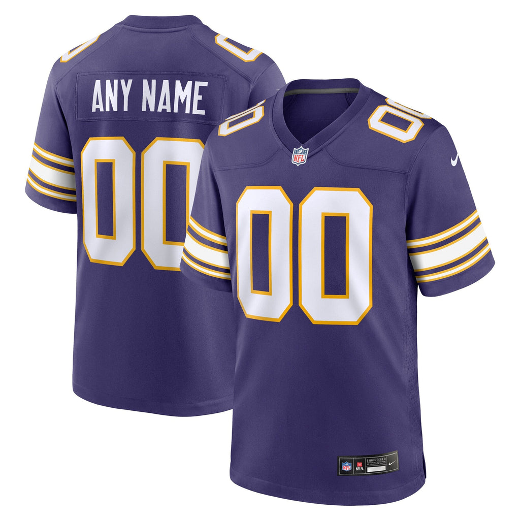 Minnesota Vikings Purple Classic Custom Game Jersey product image 2, provided for visual reference and product detail review