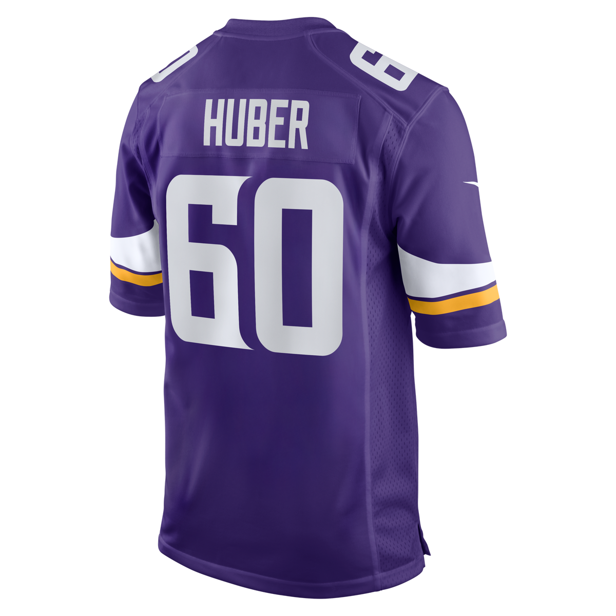 Minnesota Vikings Joe Huber Purple Team Game Jersey product image 3, provided for visual reference and product detail review