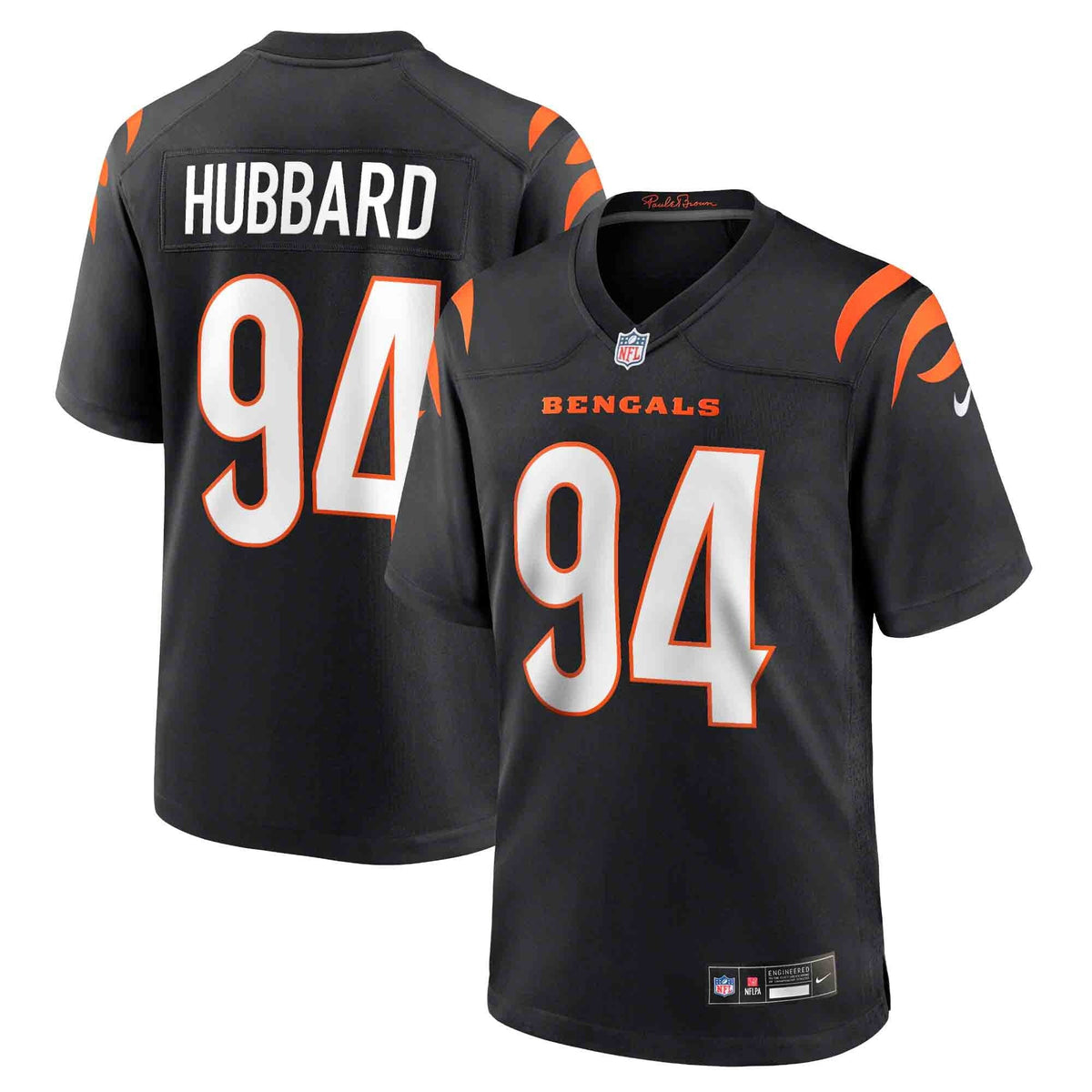 Cincinnati Bengals Sam Hubbard Black Player Game Jersey product image 2, provided for visual reference and product detail