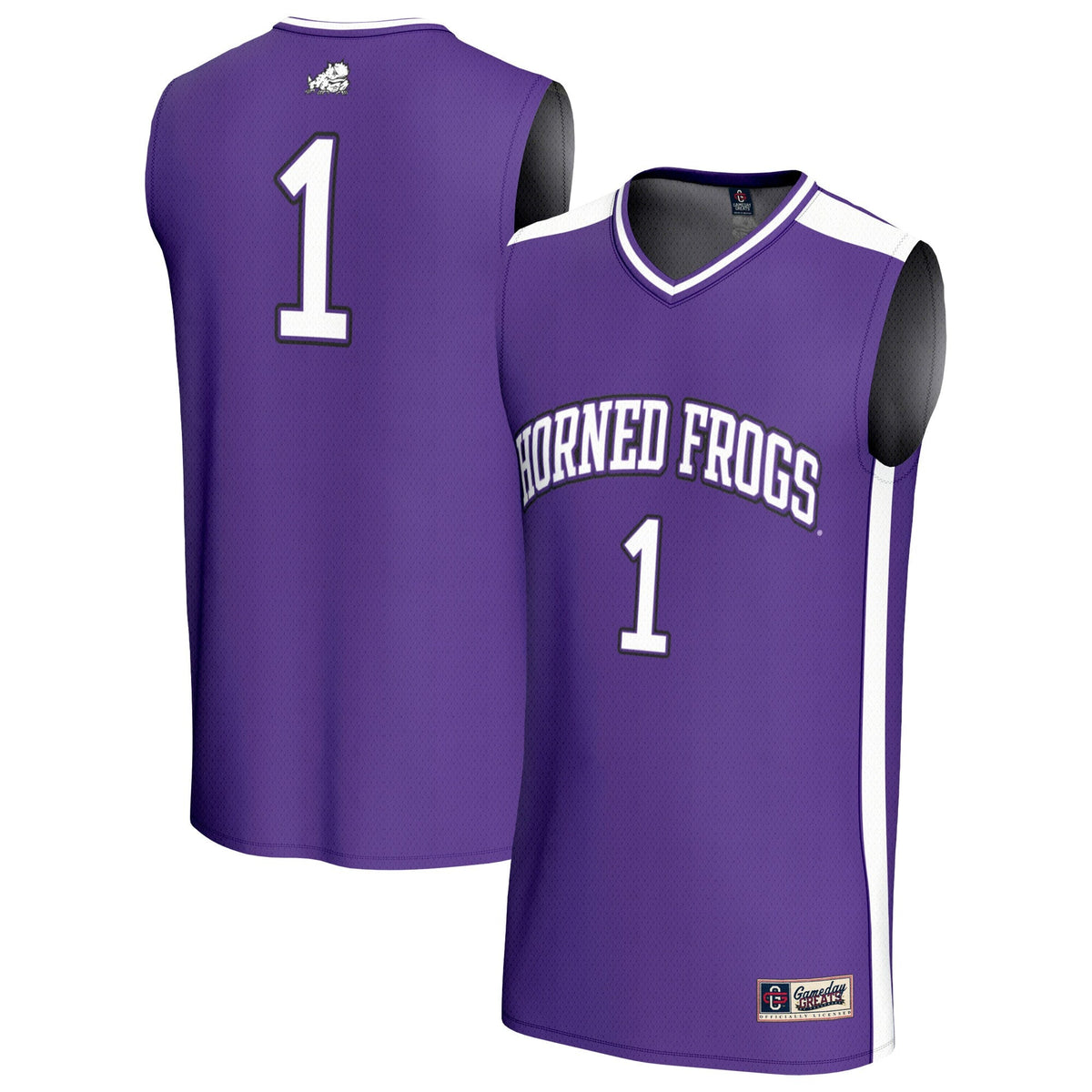 #1 TCU Horned Frogs Lightweight Collegiate Basketball Fashion Jersey - Purple product image 2, provided for visual reference