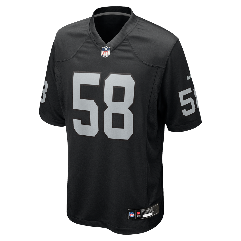 Las Vegas Raiders Jackson Powers-Johnson Black Team Game Jersey product image 3, provided for visual reference and product
