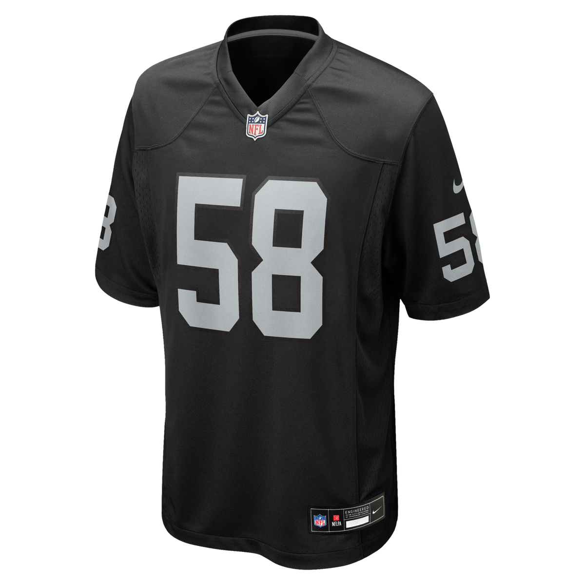 Las Vegas Raiders Jackson Powers-Johnson Black Team Game Jersey product image 3, provided for visual reference and product