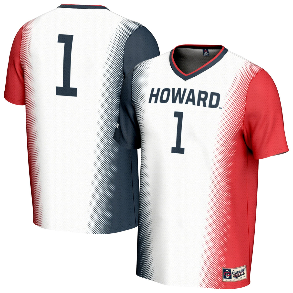 Howard Bison Lightweight Collegiate Soccer Fashion Jersey - White product image 2, provided for visual reference and product