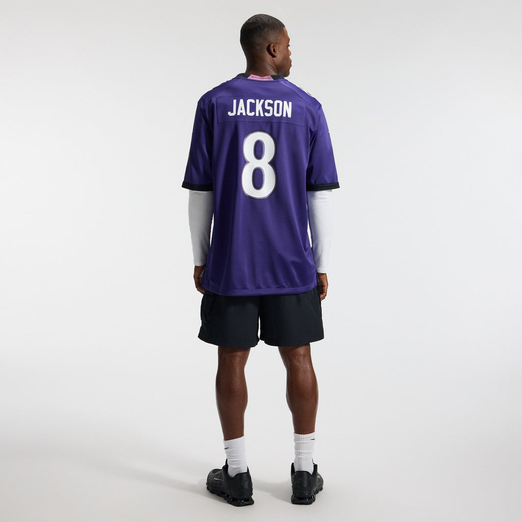 Baltimore Ravens Lamar Jackson Purple Team Game Jersey product image 6, provided for visual reference and product detail
