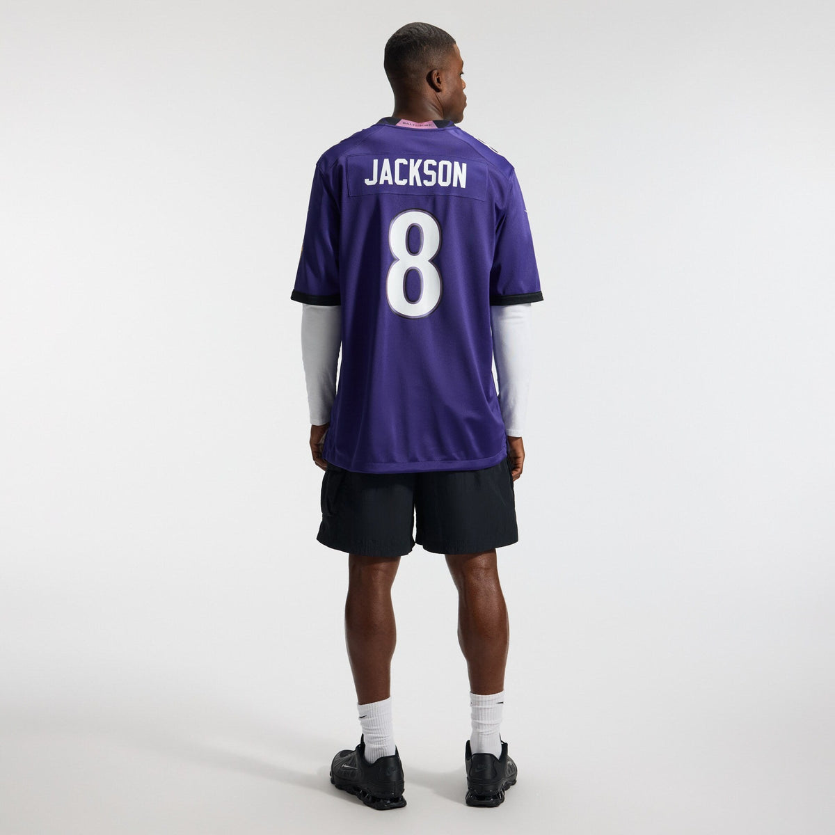 Baltimore Ravens Lamar Jackson Purple Team Game Jersey product image 6, provided for visual reference and product detail