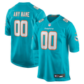 Miami Dolphins Aqua Custom Game Jersey product image 1, provided for visual reference and product detail review
