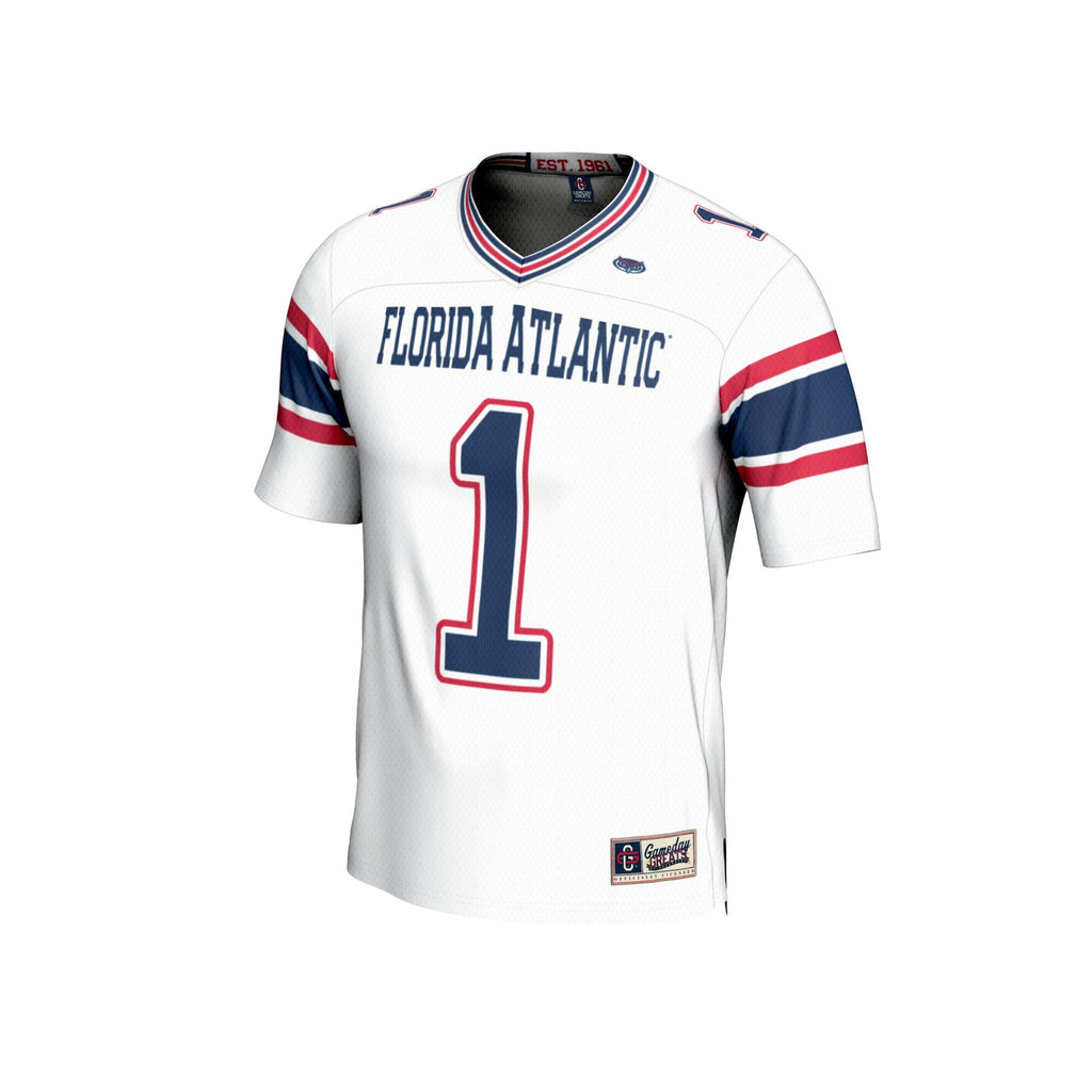 #1 Florida Atlantic Owls Lightweight Football Jersey - White product image 3, provided for visual reference and product