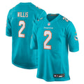 Miami Dolphins Malik Willis Aqua Game Jersey product image 1, provided for visual reference and product detail review