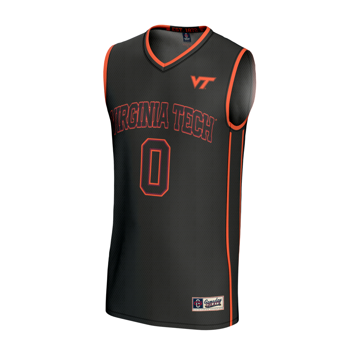 #0 Virginia Tech Hokies Lightweight Collegiate Basketball Fashion Jersey - Black product image 3, provided for visual