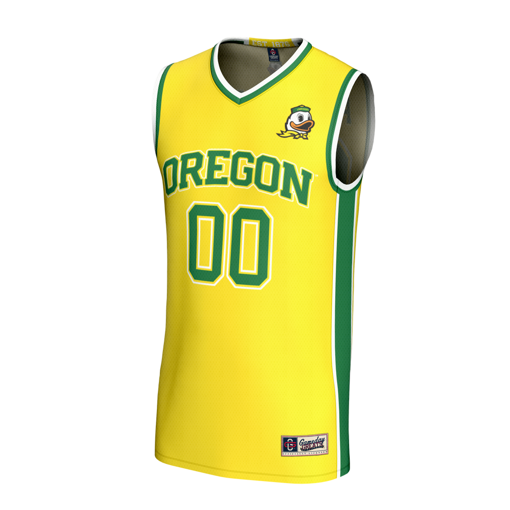 Oregon Ducks Lightweight Collegiate Basketball NIL Pick-A-Player Fashion Jersey - Yellow product image 3, provided for