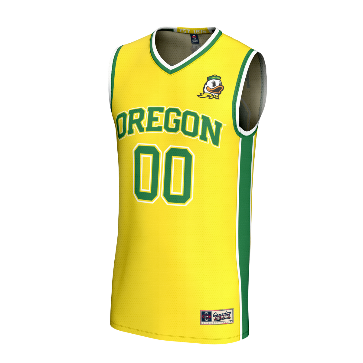 Oregon Ducks Lightweight Collegiate Basketball NIL Pick-A-Player Fashion Jersey - Yellow product image 3, provided for