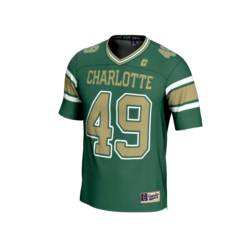 #49 Charlotte 49ers Lightweight Football Fashion Jersey - Green product image 3, provided for visual reference and product