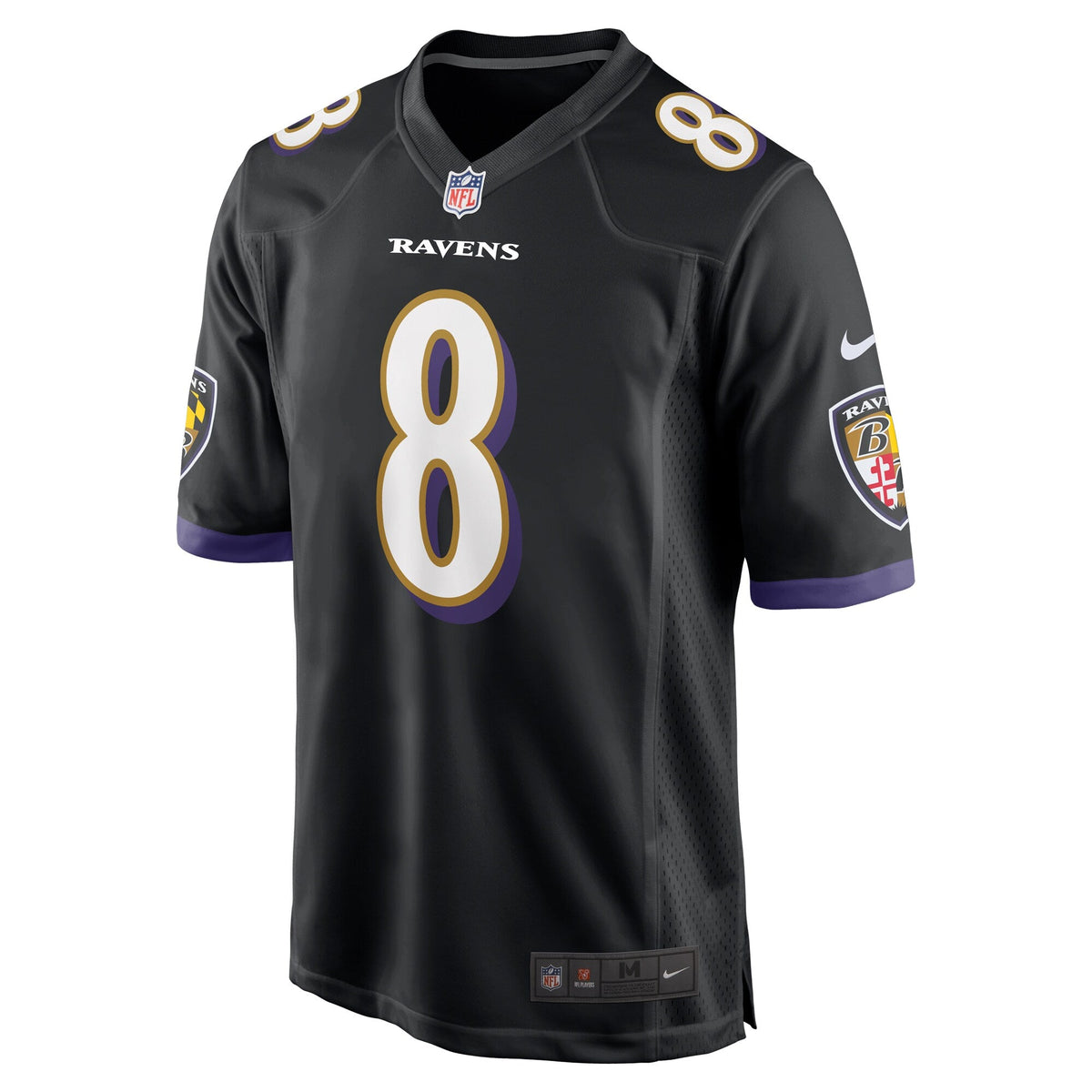 Baltimore Ravens Lamar Jackson Black Alternate Game Jersey product image 3, provided for visual reference and product detail