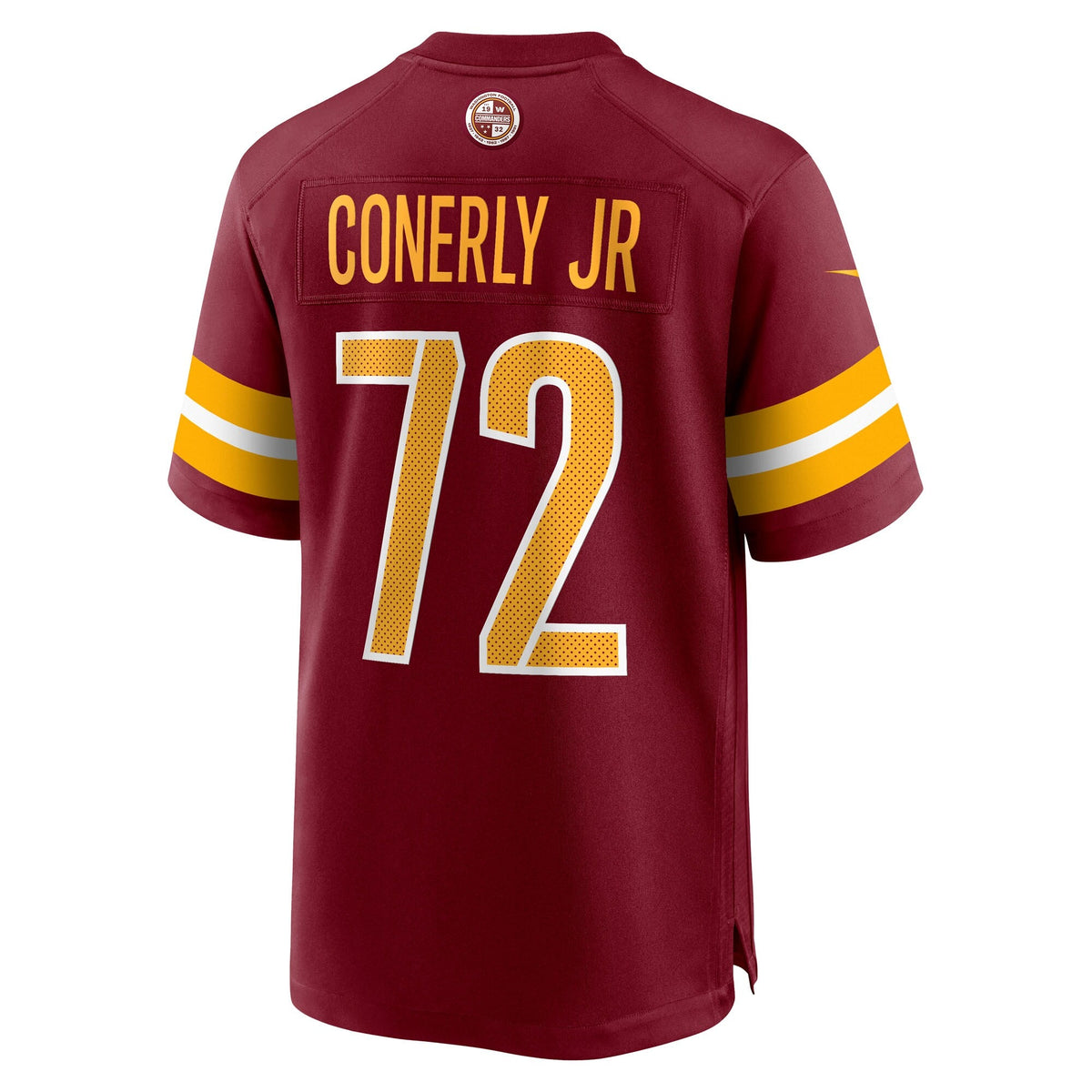 Washington Commanders Josh Conerly Jr. Burgundy Team Game Jersey product image 4, provided for visual reference and product