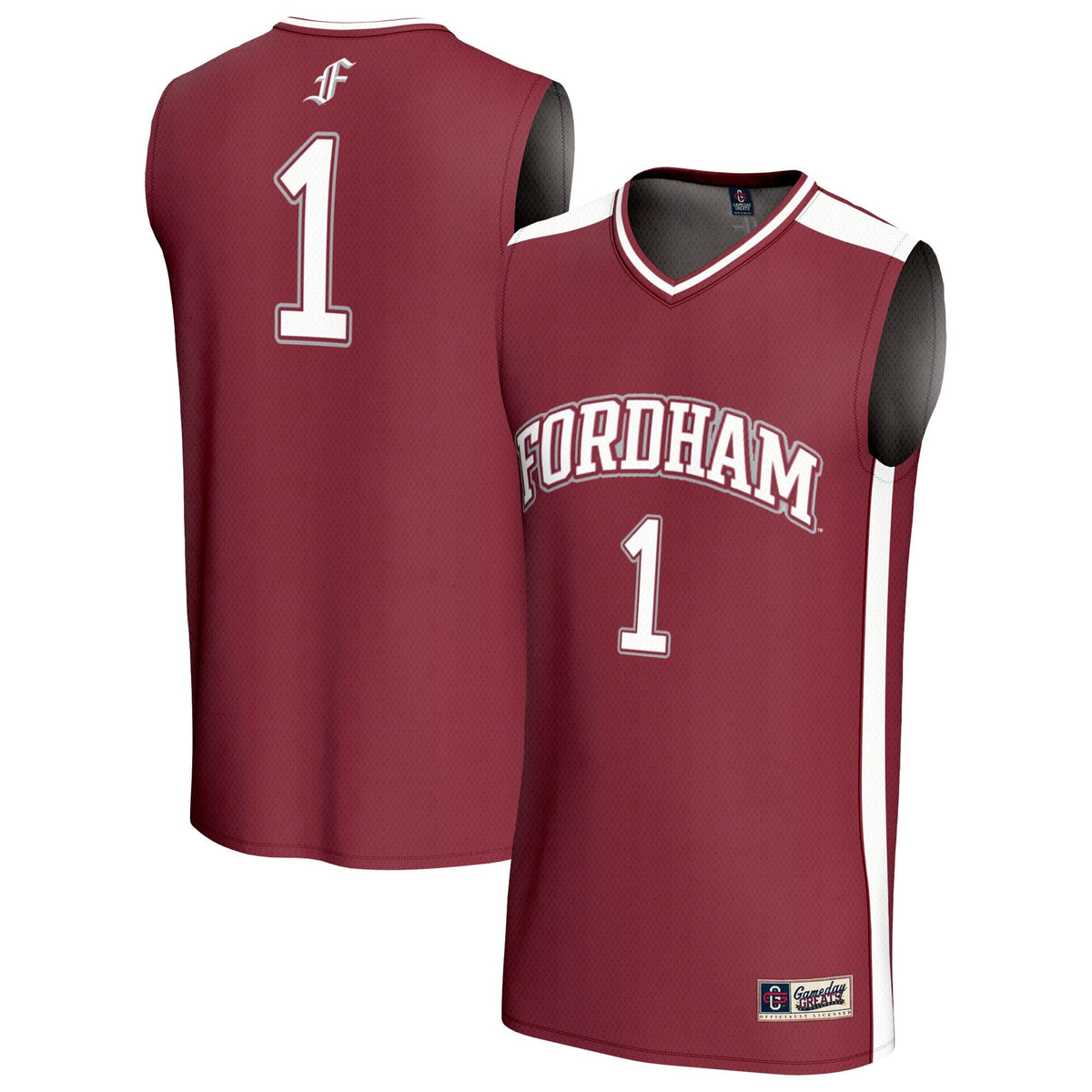 #1 Fordham Rams Lightweight Collegiate Basketball Fashion Jersey - Maroon product image 1, provided for visual reference and