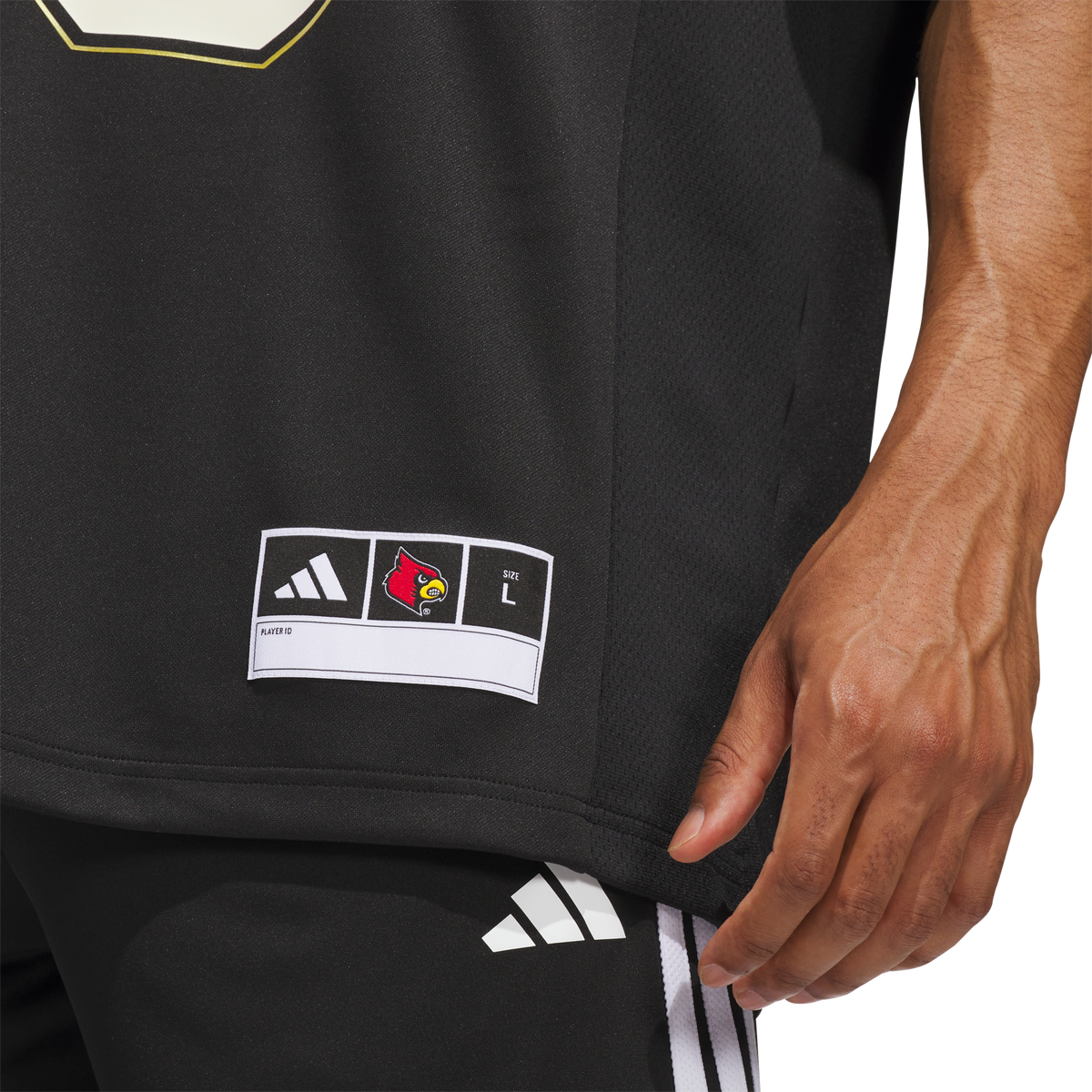#26 Louisville Cardinals For the Ville Premier Strategy Jersey - Black product image 8, provided for visual reference and