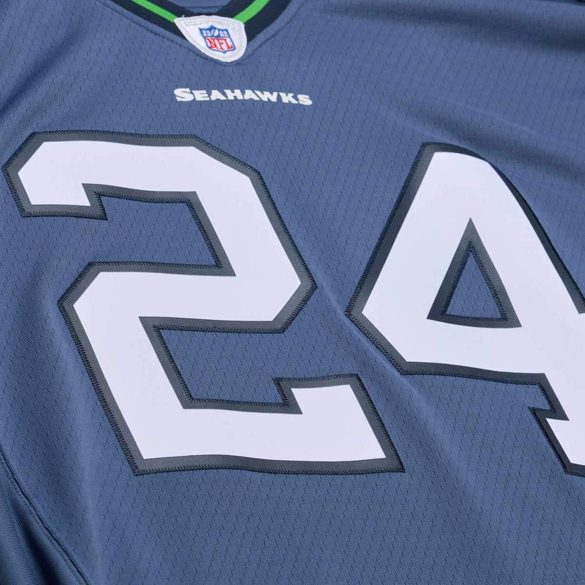 Seattle Seahawks Marshawn Lynch Blue 2010 Legacy Throwback Replica Jersey product image 4, provided for visual reference and