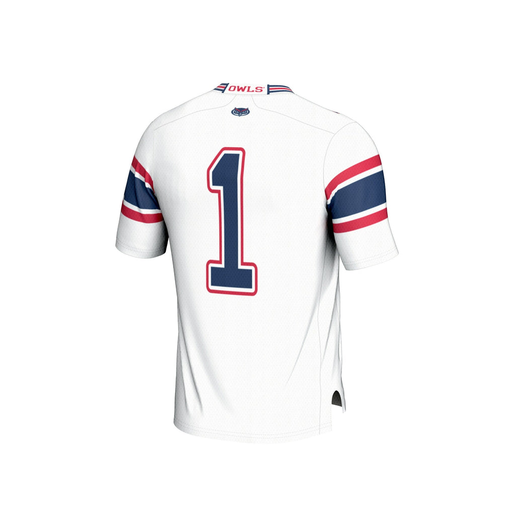 #1 Florida Atlantic Owls Lightweight Football Jersey - White product image 4, provided for visual reference and product