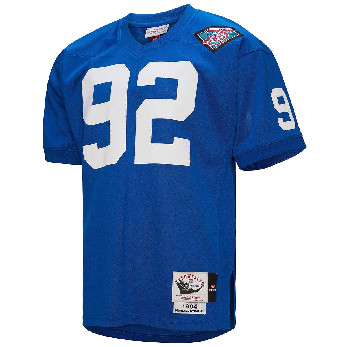 New York Giants 1994 Michael Strahan Royal Authentic Throwback Retired Player Jersey product image 3, provided for visual