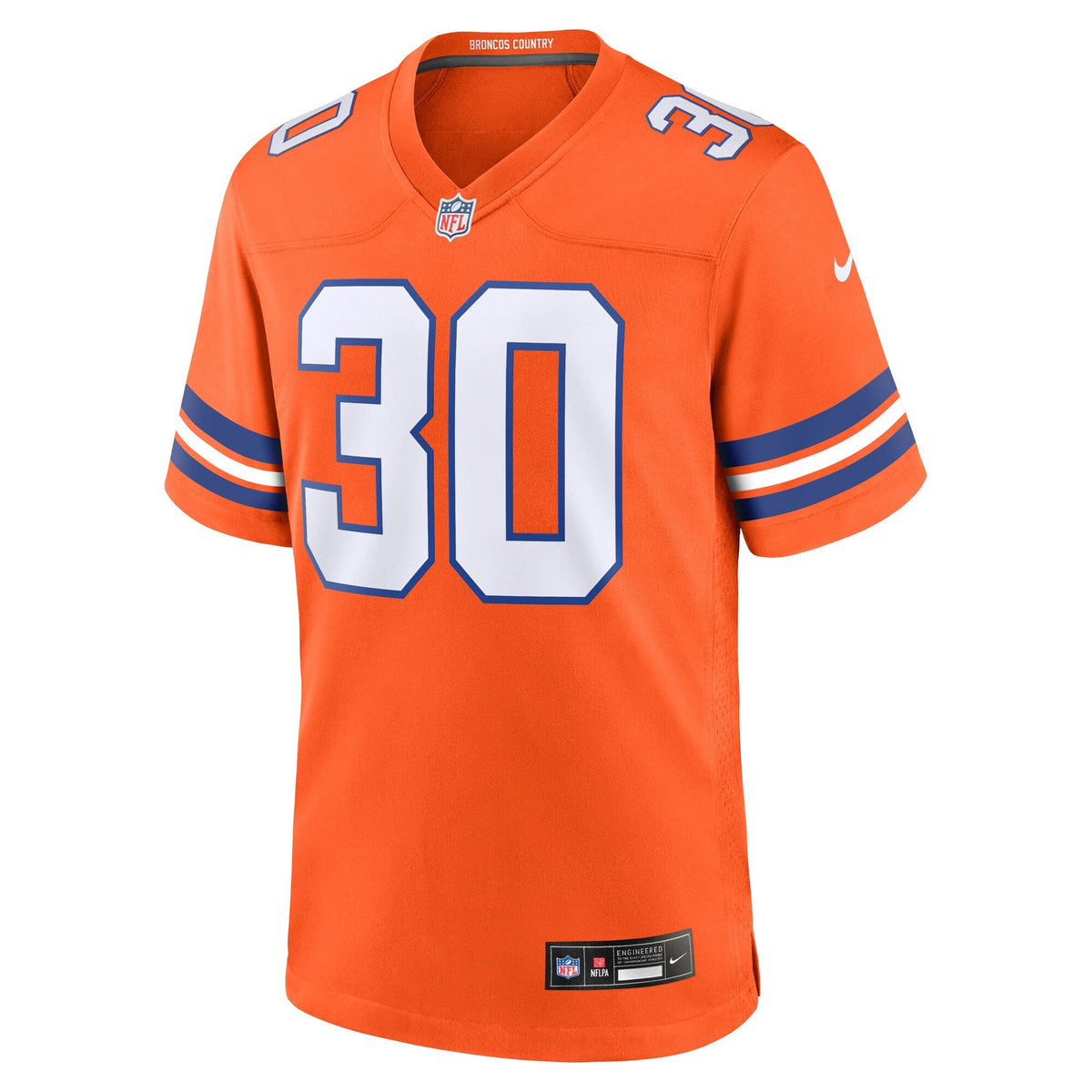 Denver Broncos Terrell Davis Orange Retired Player Alternate Game Jersey product image 3, provided for visual reference and
