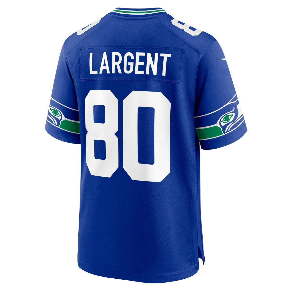 Seattle Seahawks Steve Largent Royal Throwback Retired Player Game Jersey product image 4, provided for visual reference and