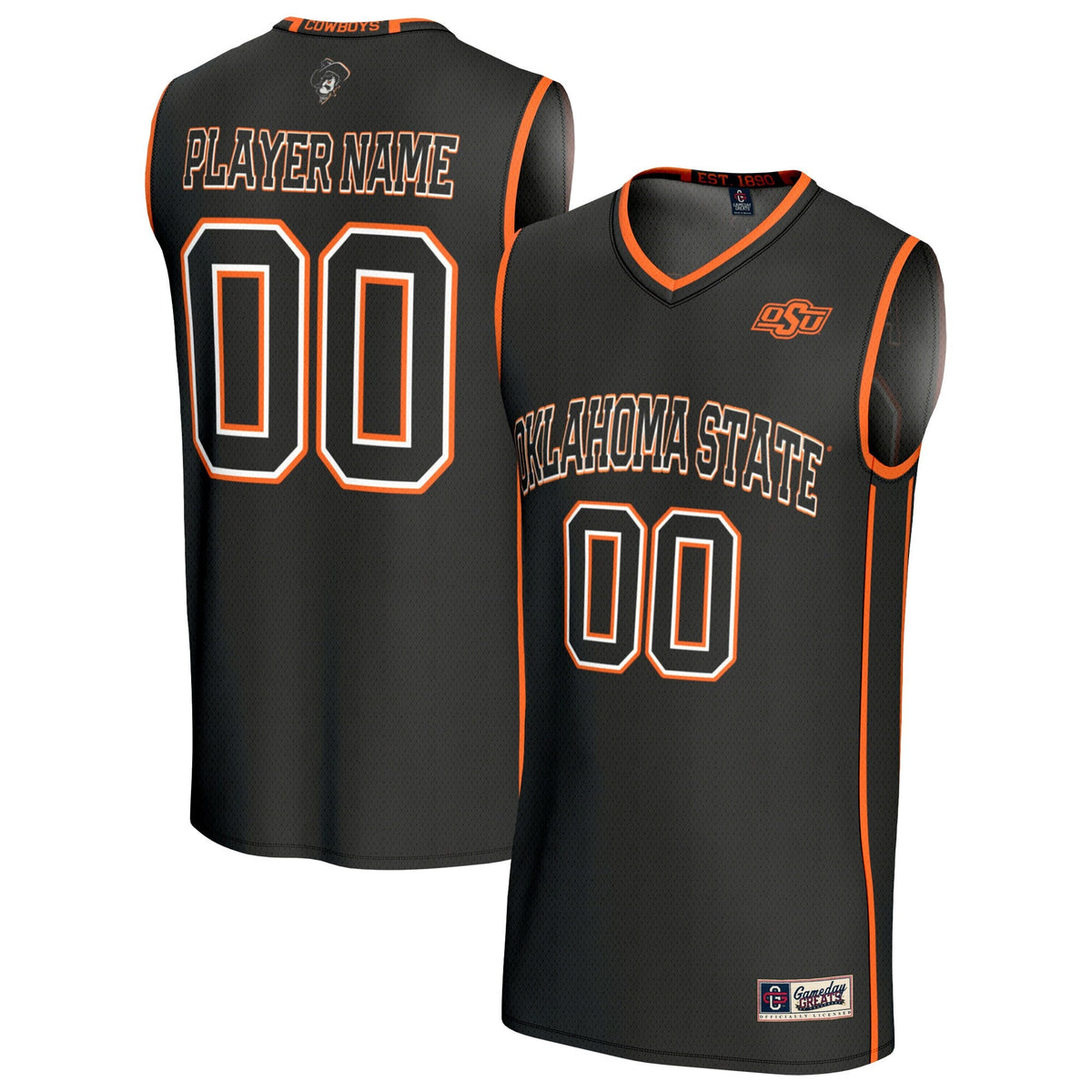Oklahoma State Cowboys Lightweight Collegiate Basketball NIL Pick-A-Player Fashion Jersey - Black product image 1, provided