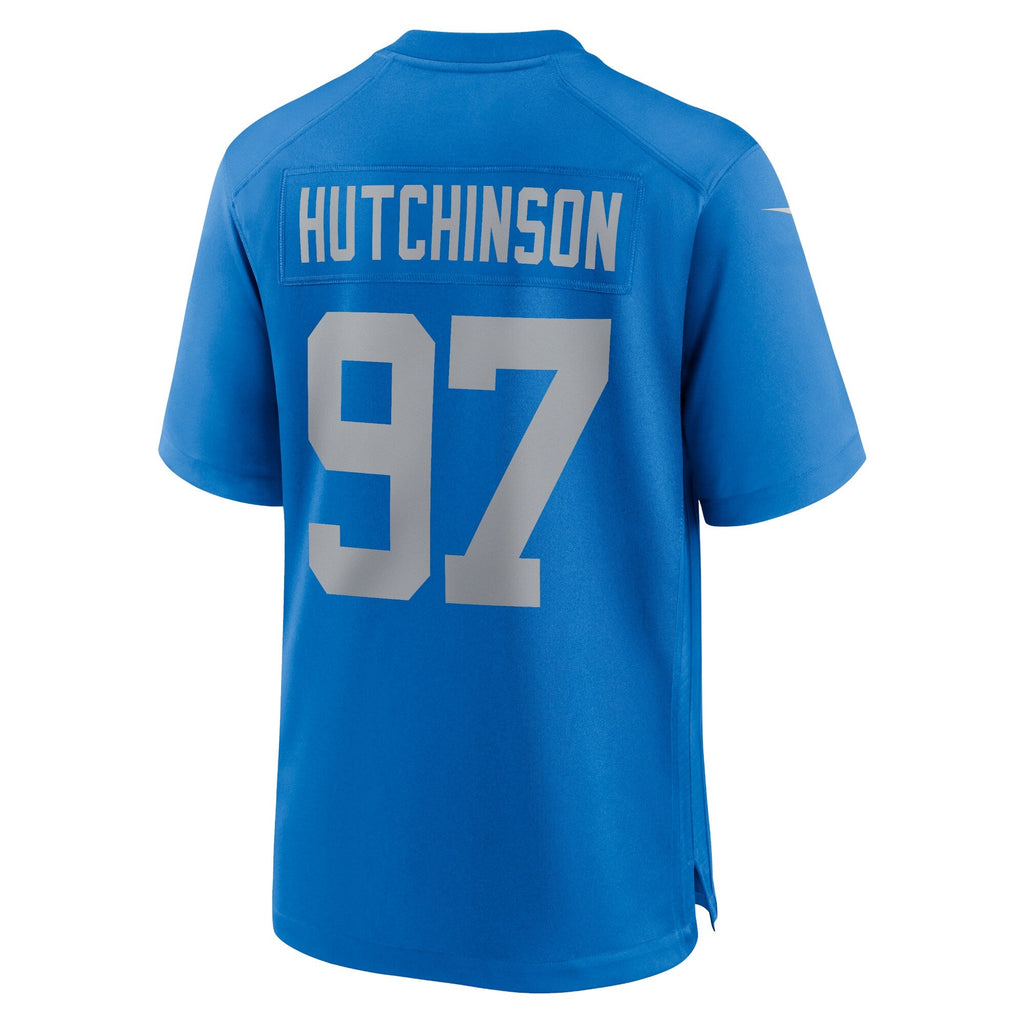 Detroit Lions Aidan Hutchinson Blue Alternate Game Jersey product image 4, provided for visual reference and product detail
