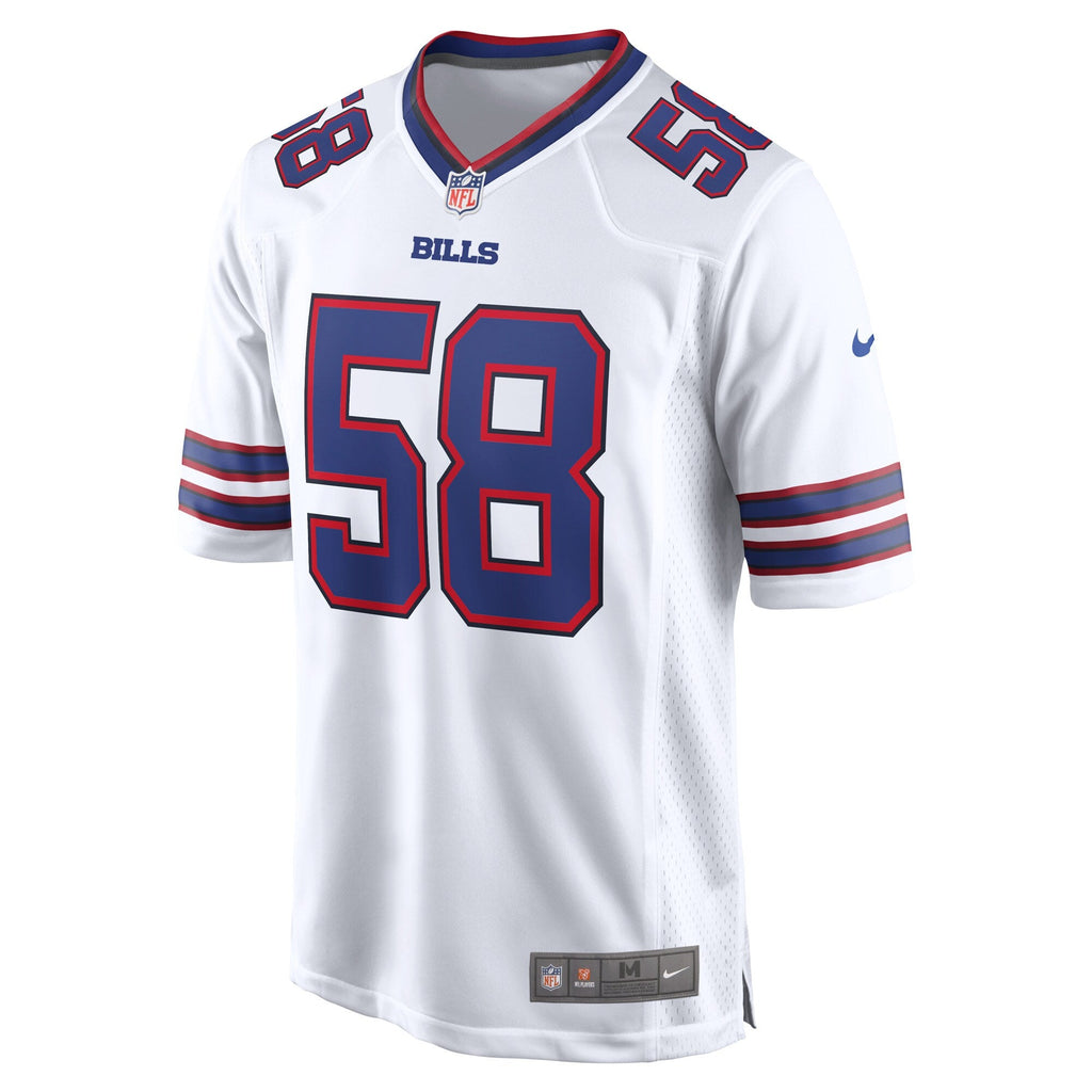 Buffalo Bills Matt Milano White Away Game Player Jersey product image 3, provided for visual reference and product detail