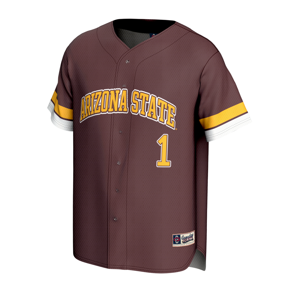 Arizona State Sun Devils Lightweight Collegiate Baseball Fashion Jersey - Maroon product image 3, provided for visual