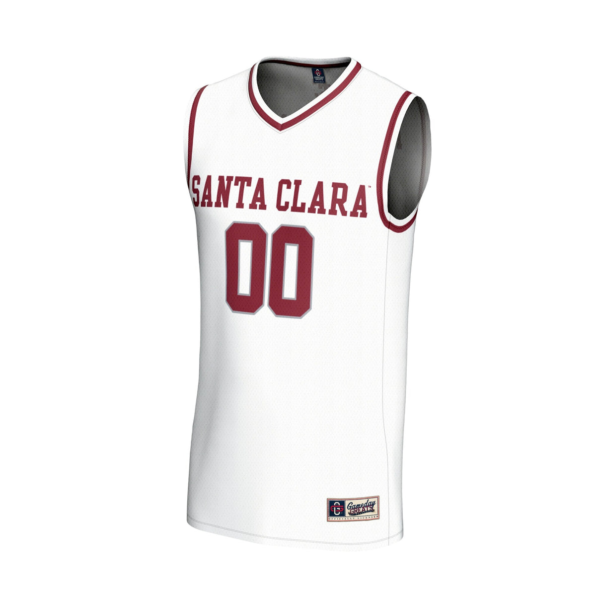 Santa Clara Broncos NIL Pick-A-Player Basketball Lightweight Jersey - White product image 3, provided for visual reference