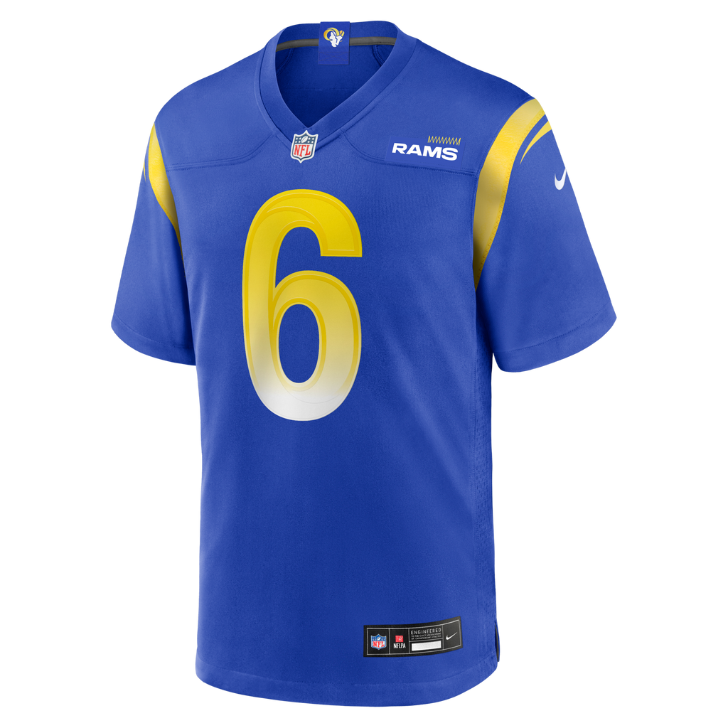 Los Angeles Rams Nick Hampton Royal Team Game Jersey product image 2, provided for visual reference and product detail review