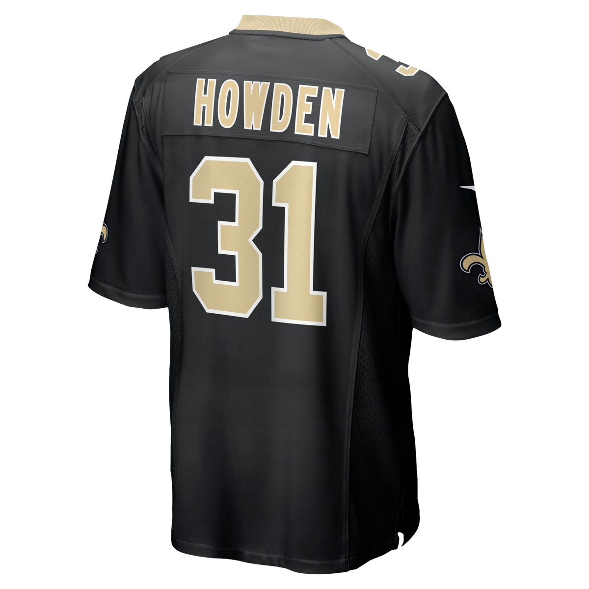 New Orleans Saints Jordan Howden Black Team Game Jersey product image 3, provided for visual reference and product detail