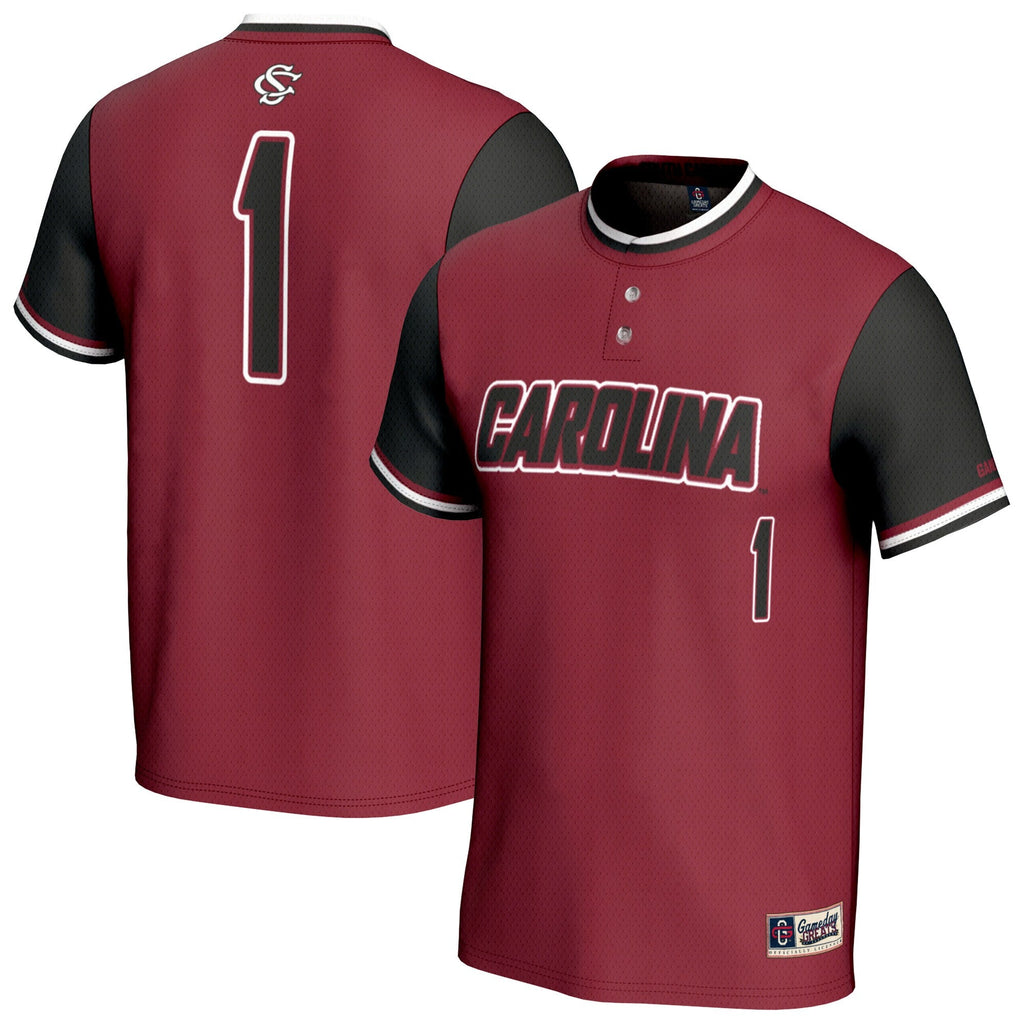 South Carolina Gamecocks Lightweight Collegiate Softball Fashion Jersey - Garnet product image 2, provided for visual