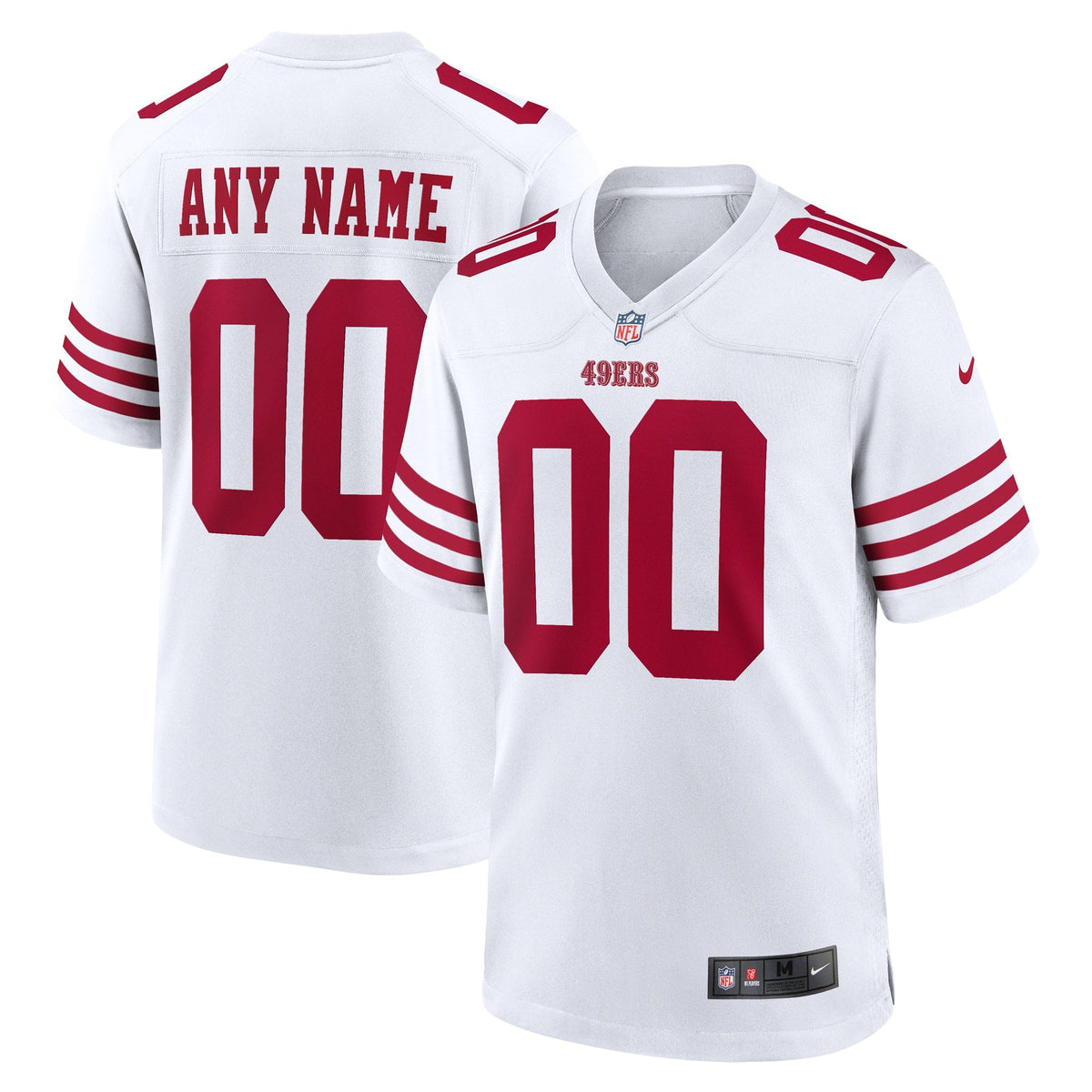 San Francisco 49ers White Game Custom Player Jersey product image 2, provided for visual reference and product detail review