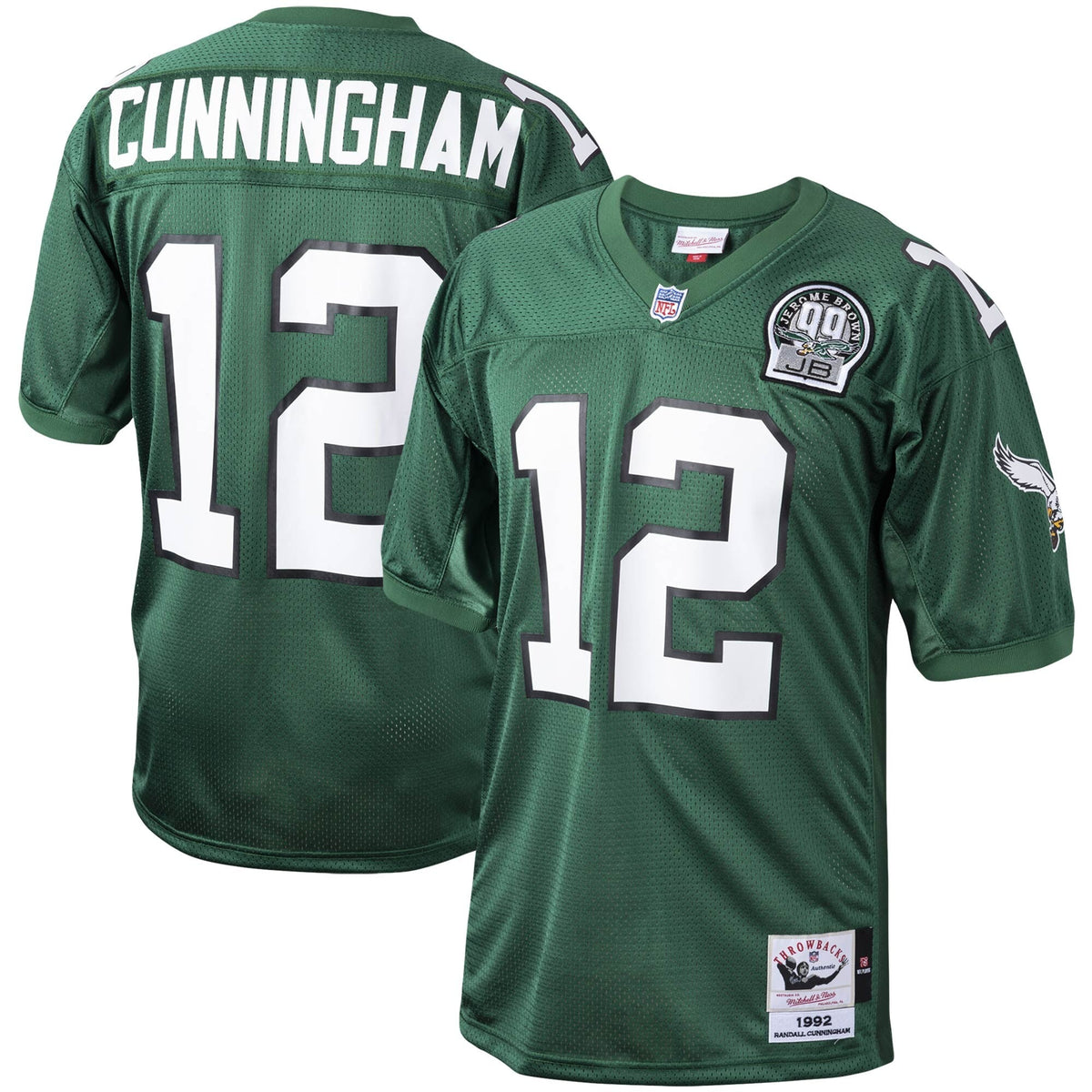 Philadelphia Eagles 1992 Randall Cunningham Green Authentic Throwback Retired Player Jersey product image 2, provided for