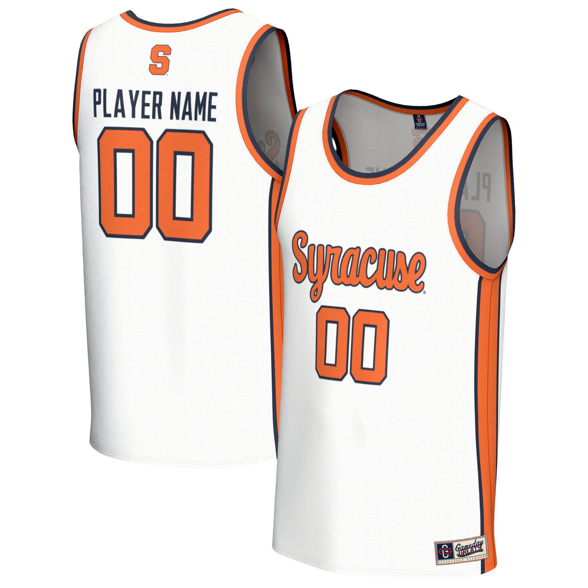 Syracuse Orange NIL Pick-A-Player Basketball Lightweight Jersey - White product image 2, provided for visual reference and