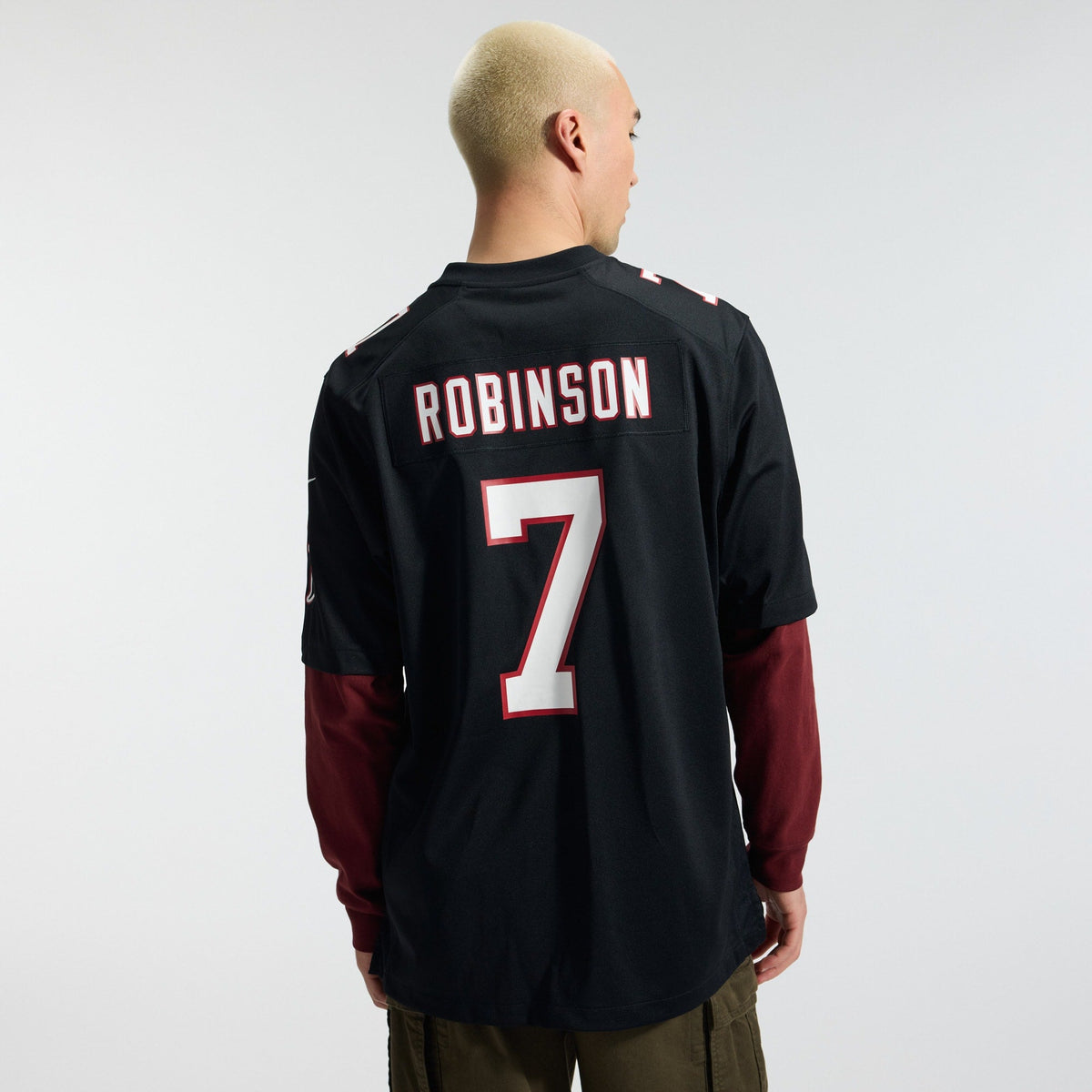 Atlanta Falcons Bijan Robinson Black Throwback Game Jersey product image 4, provided for visual reference and product detail