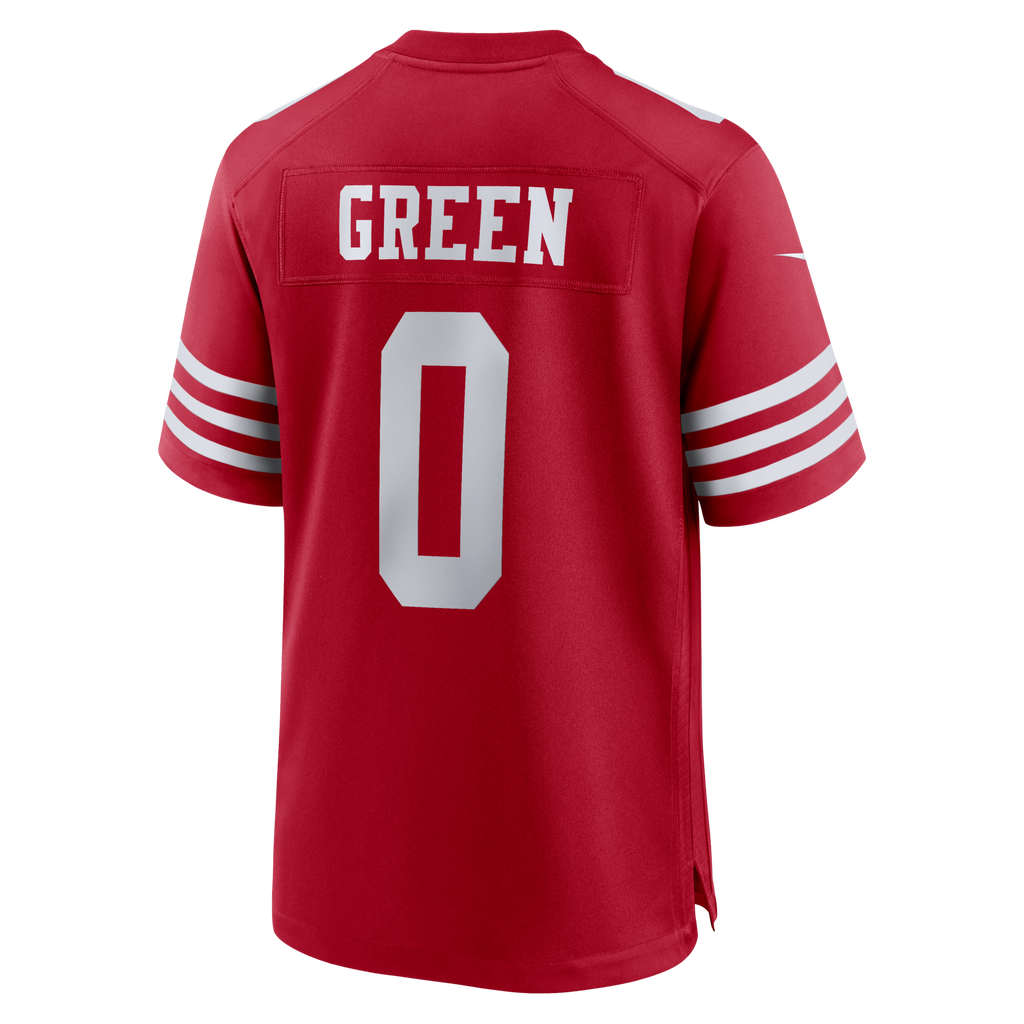 San Francisco 49ers Renardo Green Scarlet Game Jersey product image 3, provided for visual reference and product detail