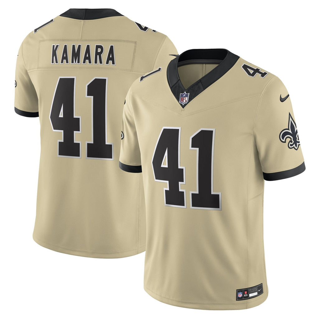 New Orleans Saints Alvin Kamara Gold Alternate Gameday Golds Alternate Vapor F.U.S.E. Limited Jersey product image 1,